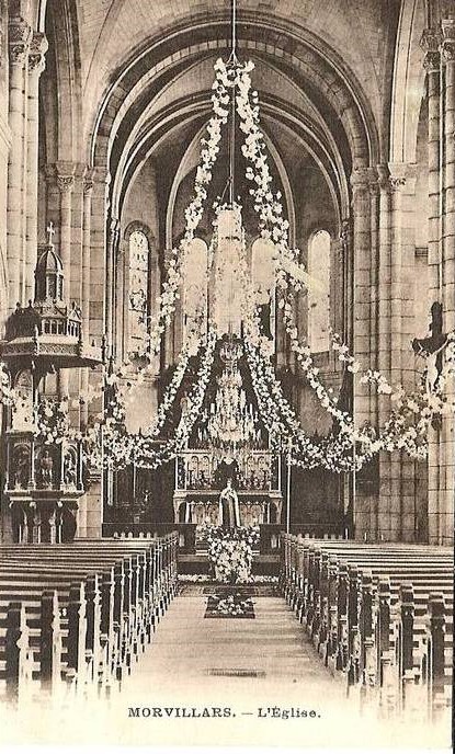 1928 église  bénédiction d’une statue de Sainte Thérèse de l’Enfant-Jésus.