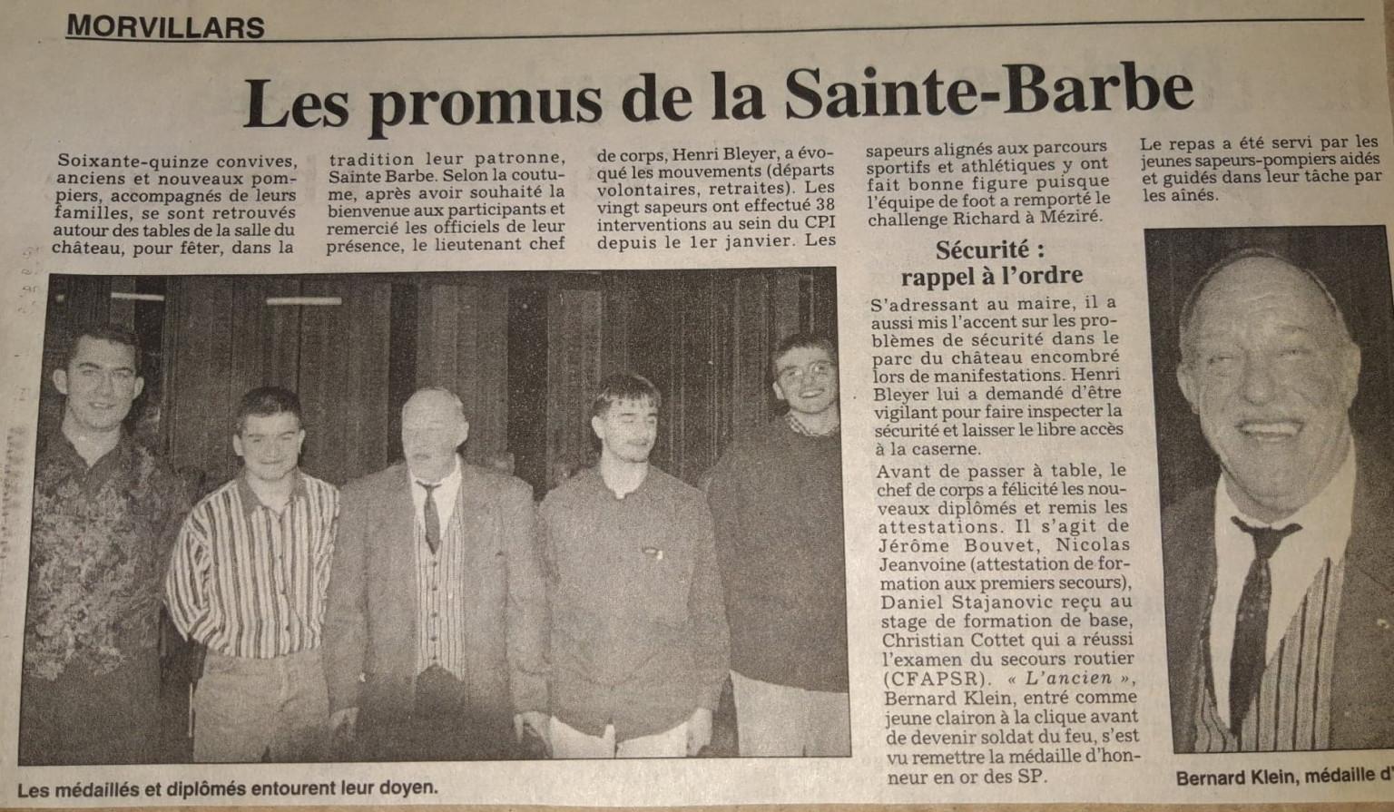 Pompiers remise de médailles Bernard Klein -  Jérôme Bouvet -  Jeanvoine Nicolas - Stajanovic Daniel 6 Christian Cottet