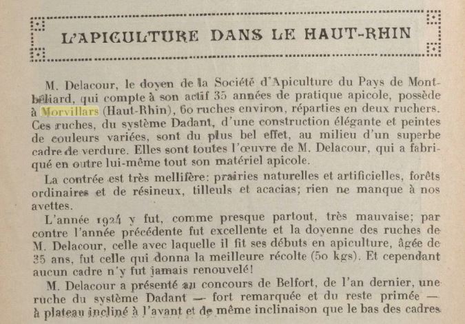 1ier janvier 1925 apiculture Delacour