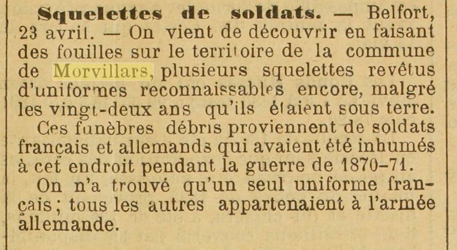 squelettes de soldats journal le pays 24avril 1893
