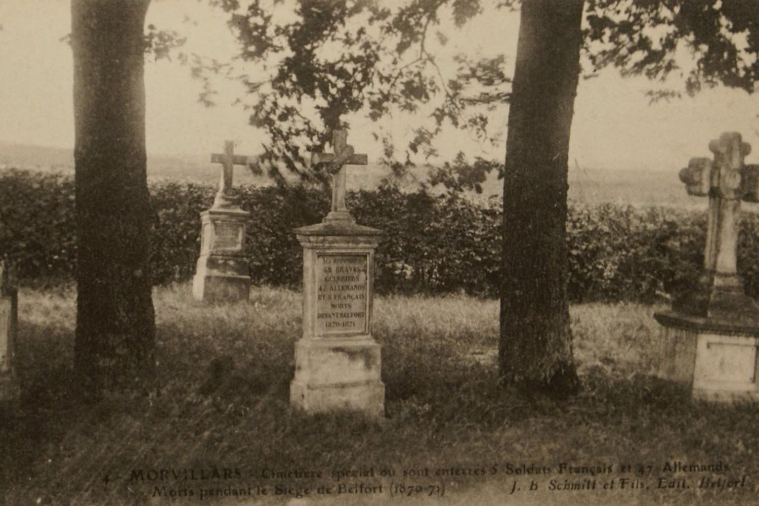 une rare image du Cimetière prussien de Morvillars aujourd'hui disparu