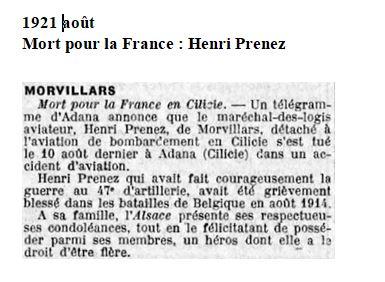 1921 mort pour la France