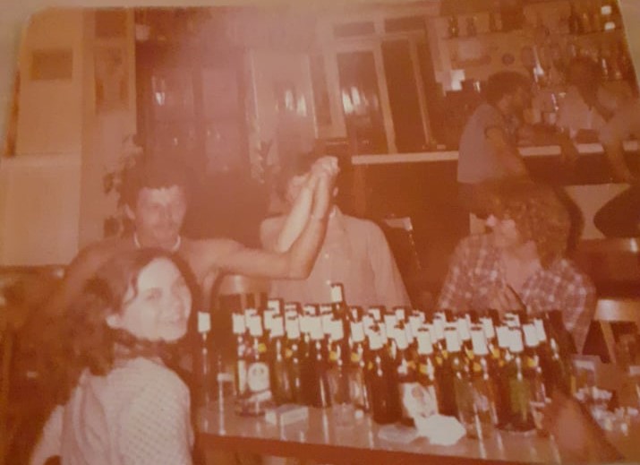 1981 Bar du Pécheur  tenu par Thierry et Dominique  Ernwein Christophe Kremer , Thierry André (casi) , Florien Mercier Dominique Ernwein