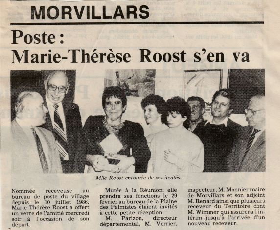 1987 poste Mme Roost
