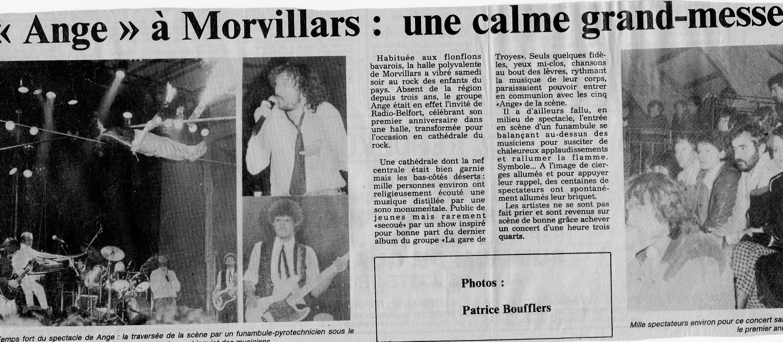 1983  - ANGE  groupe ( Belfortain) - un des meilleurs groupe  de rock du monde des années 70, c'est produit à Morvillars pour le premier anniversaire de  France Belfort  "France bleu "