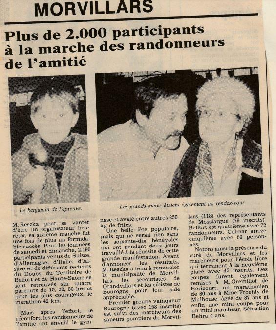 Randonneur de l'amitié marche 1987 Corneille Pierre
